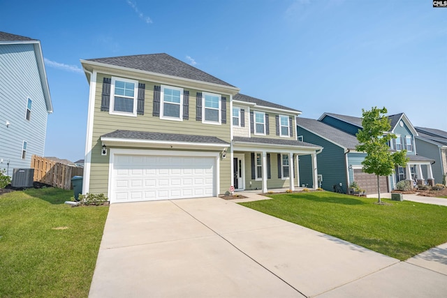 4040 Summerland Way, Elgin, SC 29045 - view of front facade with a porch, driveway, an attached garage, and roof with shingles