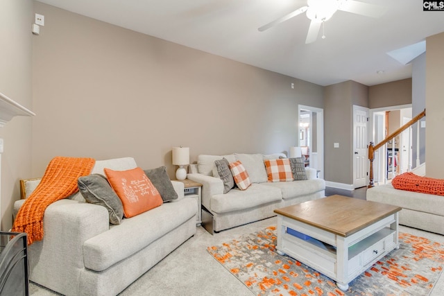 487 Marsh Pointe Dr, Columbia, SC 29229 - living area with ceiling fan and light carpet