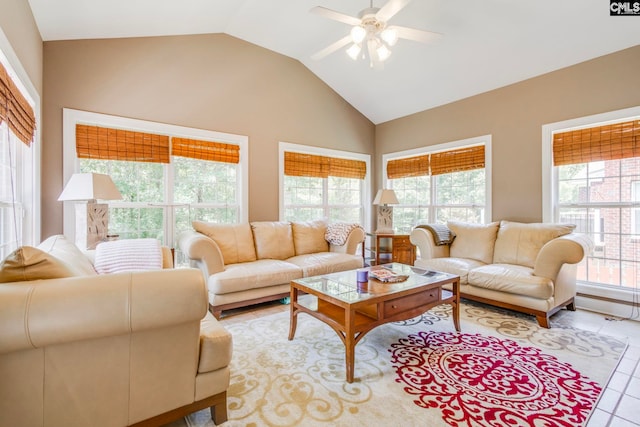 487 Marsh Pointe Dr, Columbia, SC 29229 - living room with ceiling fan and vaulted ceiling
