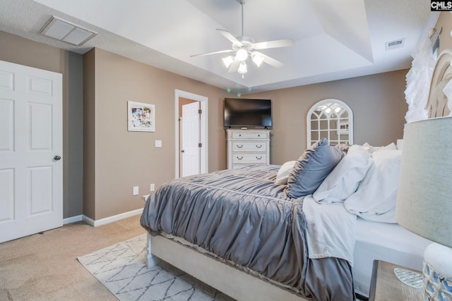 487 Marsh Pointe Dr, Columbia, SC 29229 - carpeted bedroom featuring ceiling fan and a raised ceiling