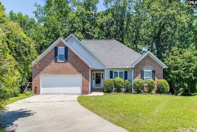 112 Pebble Place Ct, Lexington, SC 29072 - traditional-style house featuring concrete driveway, a front lawn, brick siding, and an attached garage