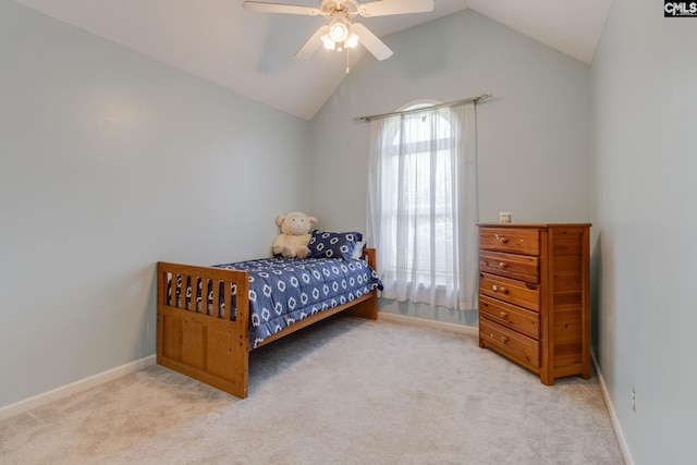 112 Pebble Place Ct, Lexington, SC 29072 - bedroom featuring vaulted ceiling, carpet floors, and ceiling fan