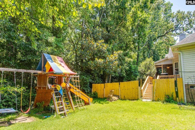 112 Pebble Place Ct, Lexington, SC 29072 - view of yard featuring a playground and stairway
