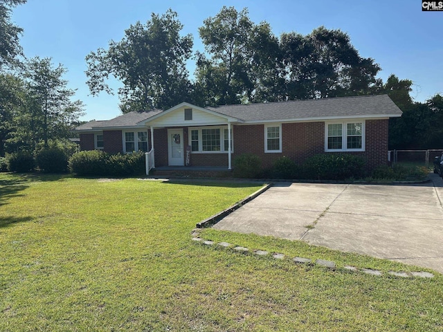 2324 Morningside Dr, West Columbia, SC 29169 - ranch-style home with a front lawn, brick siding, and a porch