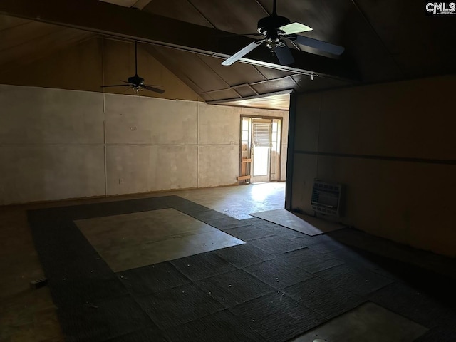2601 Myrtle St, Newberry, SC 29108 - unfurnished room featuring heating unit, lofted ceiling, and ceiling fan