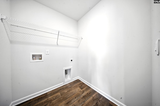2416 Newberry Landing Cir, Newberry, SC 29108 - laundry room featuring electric dryer hookup, washer hookup, and dark wood finished floors