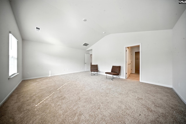 2416 Newberry Landing Cir, Newberry, SC 29108 - unfurnished room featuring vaulted ceiling and light colored carpet