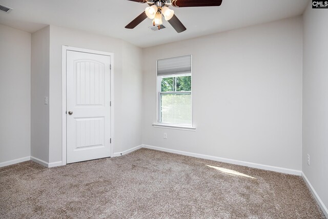 116 Silver Run Pl, West Columbia, SC 29169 - unfurnished bedroom with carpet floors, a ceiling fan, and a closet