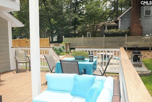 5 Eastpine Ct, Columbia, SC 29212 - deck with outdoor dining area and a grill