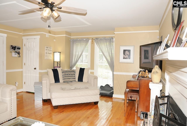 5 Eastpine Ct, Columbia, SC 29212 - living room featuring ceiling fan and wood finished floors