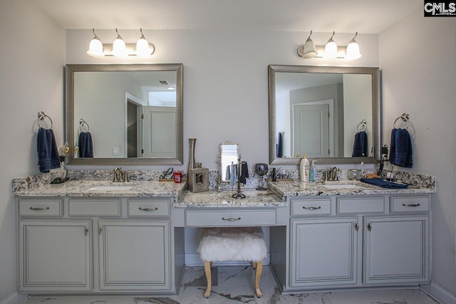 576 Maple Valley Loop, Blythewood, SC 29016 - full bath with marble look tile flooring and double vanity