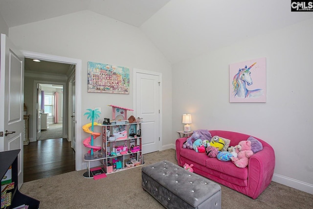 576 Maple Valley Loop, Blythewood, SC 29016 - recreation room featuring vaulted ceiling and carpet floors