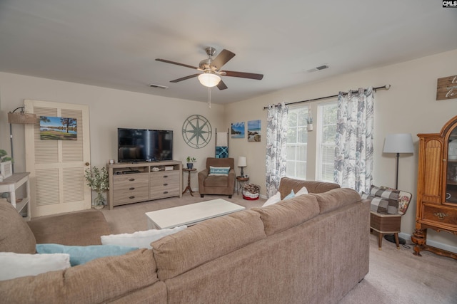 611 Colony Lakes Dr, Lexington, SC 29073 - living area with light colored carpet and ceiling fan