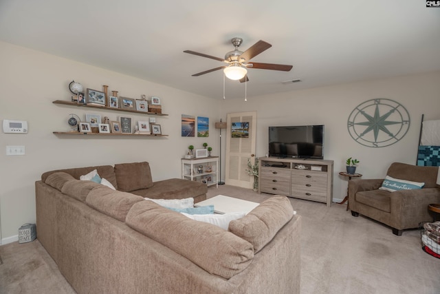 611 Colony Lakes Dr, Lexington, SC 29073 - living room with light colored carpet and ceiling fan