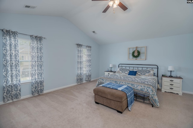 611 Colony Lakes Dr, Lexington, SC 29073 - carpeted bedroom with vaulted ceiling and a ceiling fan