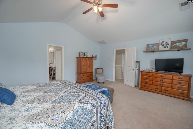 611 Colony Lakes Dr, Lexington, SC 29073 - carpeted bedroom with lofted ceiling and ceiling fan