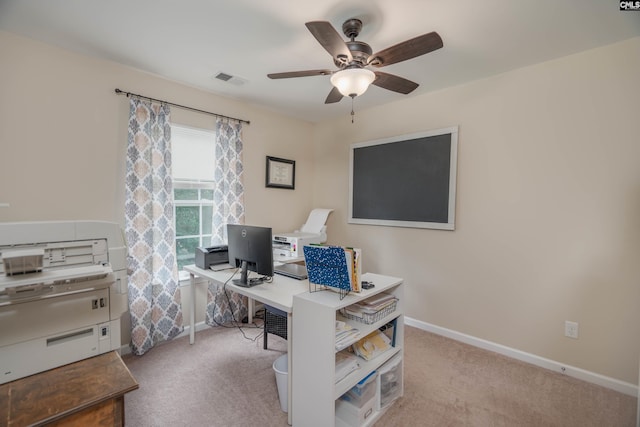 611 Colony Lakes Dr, Lexington, SC 29073 - office area with a ceiling fan and carpet flooring