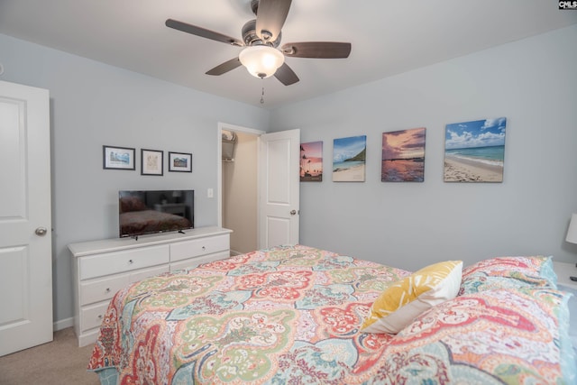 611 Colony Lakes Dr, Lexington, SC 29073 - bedroom featuring light colored carpet and ceiling fan