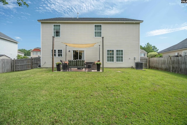 611 Colony Lakes Dr, Lexington, SC 29073 - rear view of house featuring outdoor lounge area, a fenced backyard, and a patio