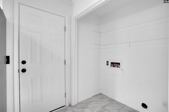 455 Harleston Rd, Irmo, SC 29063 - laundry area with light marble finish floors and hookup for a washing machine