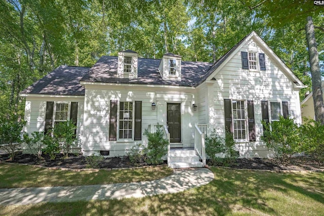 455 Harleston Rd, Irmo, SC 29063 - cape cod-style house featuring a front yard, crawl space, and a shingled roof