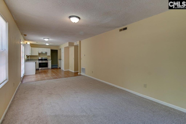 125 Durham Creek Ct, Columbia, SC 29229 - unfurnished living room featuring carpet flooring and a textured ceiling