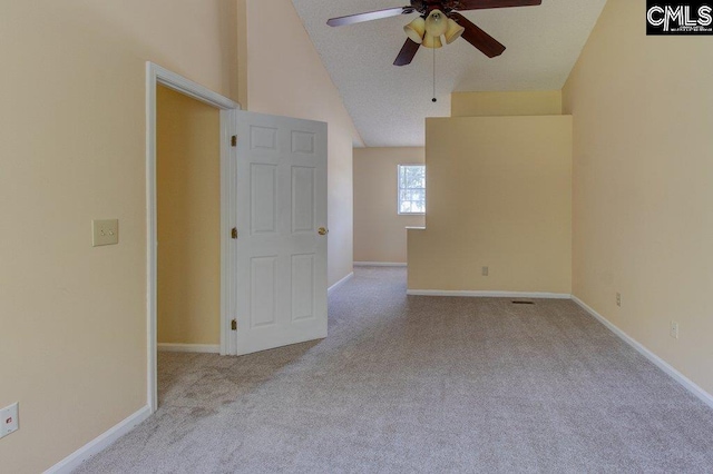 125 Durham Creek Ct, Columbia, SC 29229 - carpeted spare room with ceiling fan and high vaulted ceiling