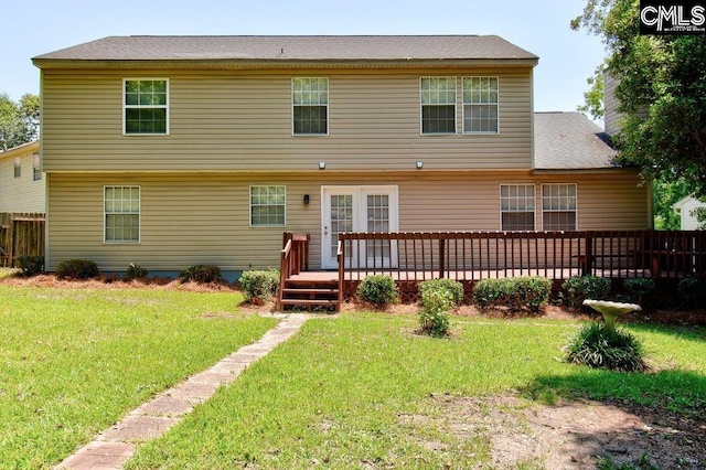 125 Durham Creek Ct, Columbia, SC 29229 - rear view of property with a yard and a wooden deck