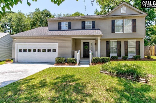 125 Durham Creek Ct, Columbia, SC 29229 - view of front of property featuring a garage, concrete driveway, and a porch