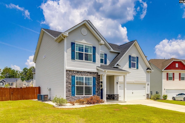 2 Hay Field Ct, Lugoff, SC 29078 - craftsman-style house featuring stone siding, a garage, and concrete driveway