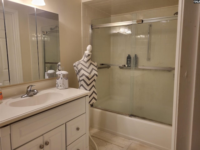 910 Poinsett Pl Unit 3, West Columbia, SC 29169 - bathroom with vanity, combined bath / shower with glass door, and tile patterned floors