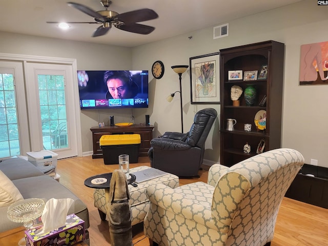 910 Poinsett Pl Unit 3, West Columbia, SC 29169 - living area featuring wood finished floors and ceiling fan
