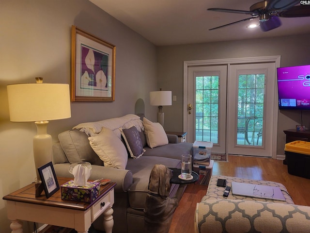 910 Poinsett Pl Unit 3, West Columbia, SC 29169 - living room featuring a ceiling fan and wood finished floors