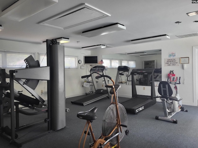 910 Poinsett Pl Unit 3, West Columbia, SC 29169 - exercise room with attic access and baseboards