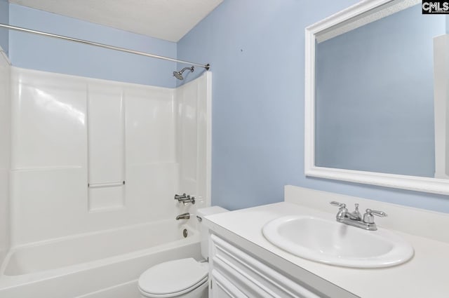 263 Sausage Ln, West Columbia, SC 29170 - full bathroom featuring vanity, tub / shower combination, and a textured ceiling