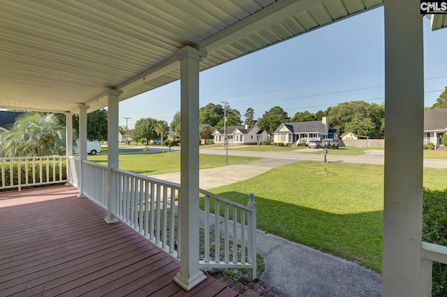 263 Sausage Ln, West Columbia, SC 29170 - wooden porch with a residential view and a yard