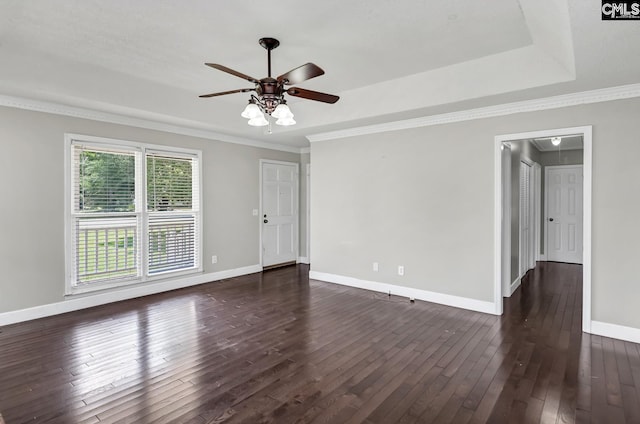 263 Sausage Ln, West Columbia, SC 29170 - empty room with a ceiling fan, dark wood-style flooring, and ornamental molding