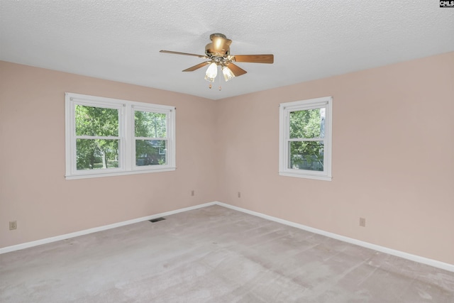 4614 Briarfield Rd, Columbia, SC 29206 - empty room featuring plenty of natural light, a ceiling fan, light colored carpet, and a textured ceiling