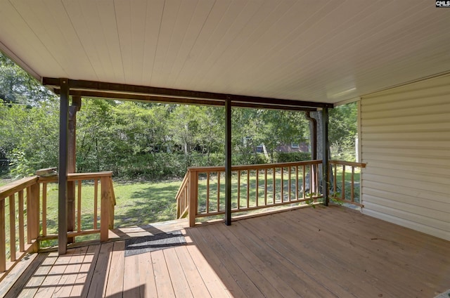 4614 Briarfield Rd, Columbia, SC 29206 - wooden terrace with view of wooded area and a yard