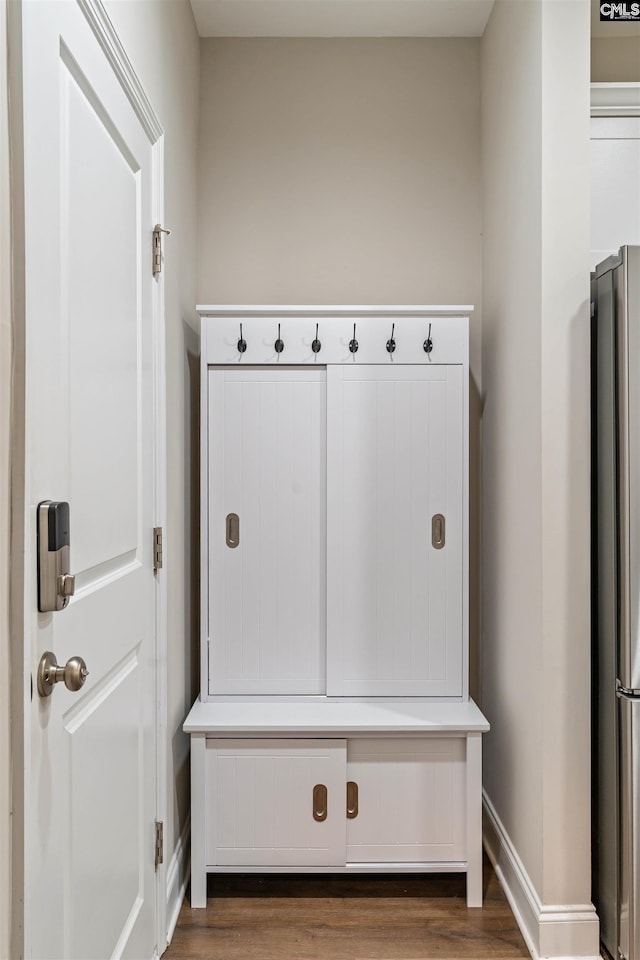 2203 Newberry Landing Cir, Newberry, SC 29108 - mudroom featuring wood finished floors and baseboards