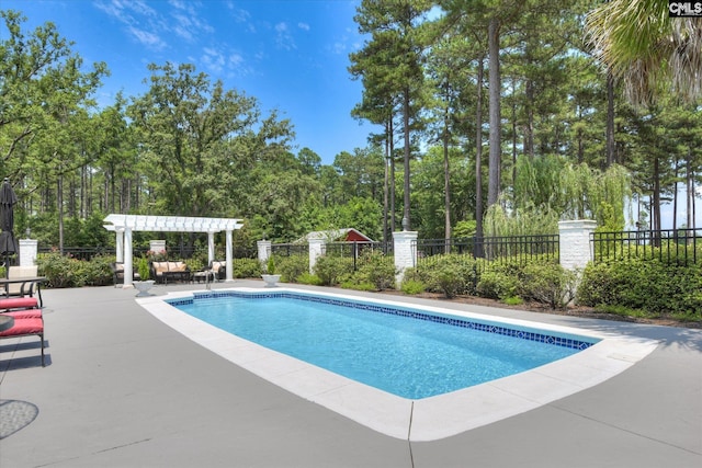 3450 Summerland Hwy, Leesville, SC 29070 - view of pool featuring a pergola, a patio area, and view of wooded area