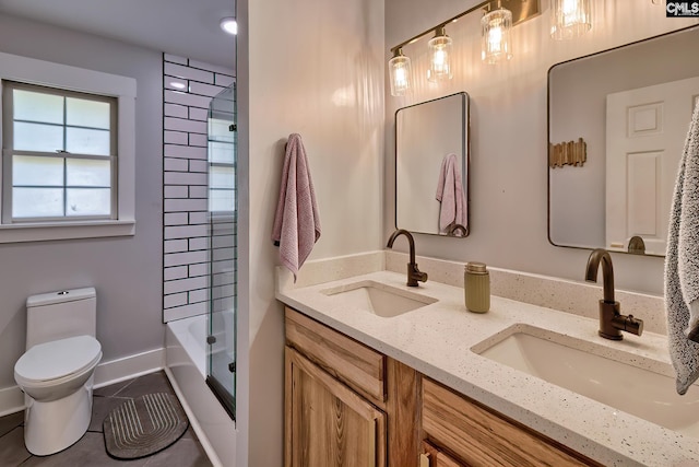 5404 Fairview Rd, Batesburg, SC 29006 - bathroom with double vanity, tile patterned flooring, and shower / washtub combination