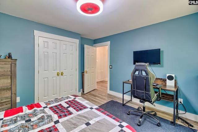 5404 Fairview Rd, Batesburg, SC 29006 - bedroom featuring wood finished floors and a closet