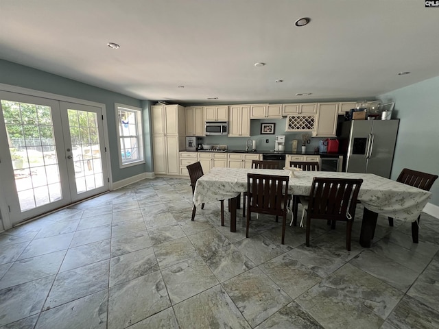 127 Brooklet Dr, Lexington, SC 29072 - dining space with french doors and recessed lighting