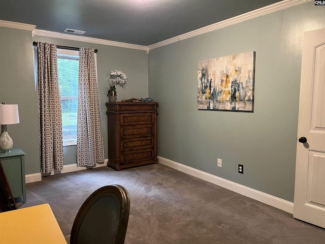127 Brooklet Dr, Lexington, SC 29072 - office area with carpet floors and ornamental molding