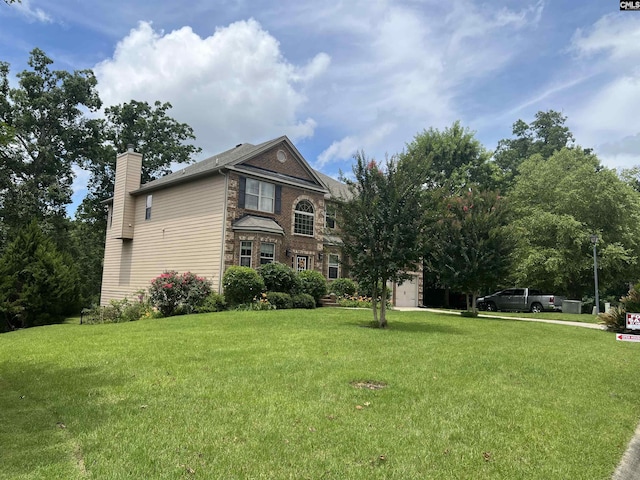 127 Brooklet Dr, Lexington, SC 29072 - view of front of house featuring a chimney and a front lawn