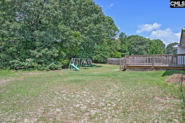27 Lacebark Ln, Elgin, SC 29045 - view of yard with a playground and a deck