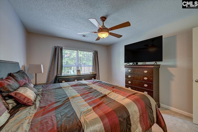 27 Lacebark Ln, Elgin, SC 29045 - bedroom with carpet flooring, a textured ceiling, and ceiling fan