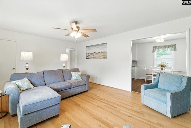 1159 Starview Dr, West Columbia, SC 29172 - living area with light wood-type flooring and a ceiling fan