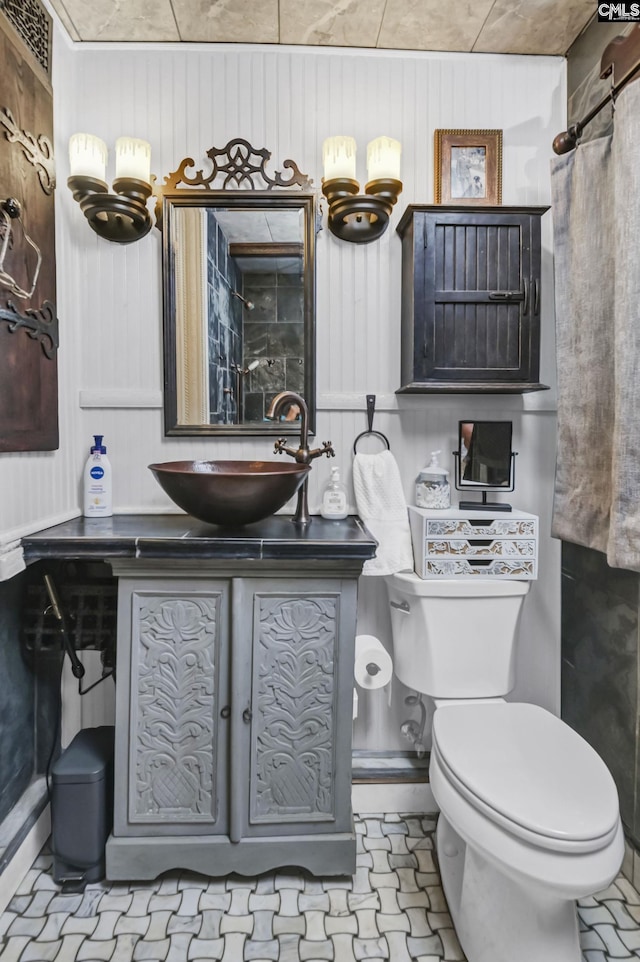 648 E Point Dr, Gilbert, SC 29054 - bathroom with vanity and wooden walls